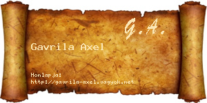 Gavrila Axel névjegykártya